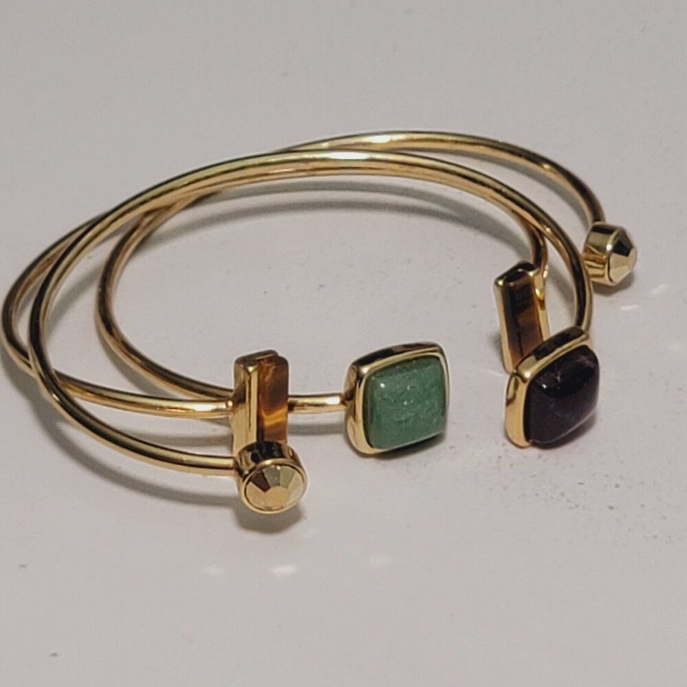 Lia Sophia 3 Piece Gold Cuff Bamgle Bracelets - Picture 7 of 8